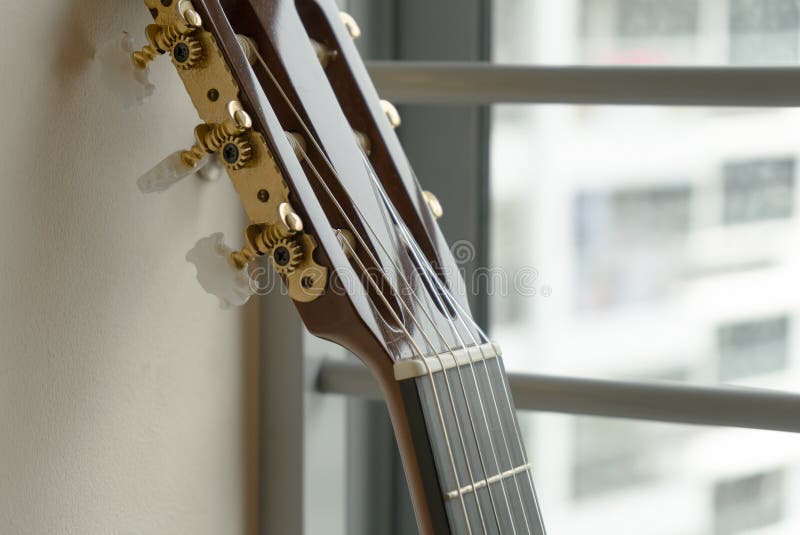 Classical Guitar Head with Tuning Machine Stock Image Image of soft