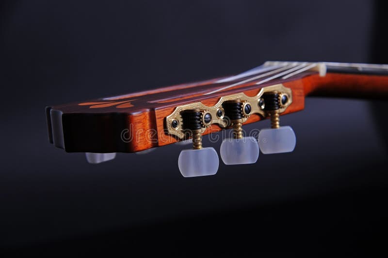 Classical guitar headstock stock image. Image of strings 14002735