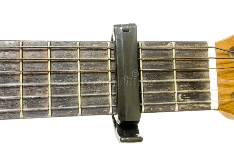 Classical Guitar Neck with a Capo Stock Photo Image of acoustic