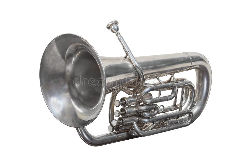 Classical music brass instrument Euphonium isolated on white background stock image Classical music brass instrument Euphonium isolated on white background stock image