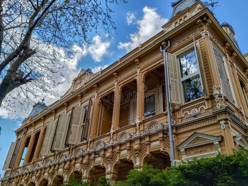 Classical old style traditional architecture of huge luxury mansion home with beautiful detailed decorations stock photos Classical old style traditional architecture of huge luxury mansion home with beautiful detailed decorations stock photos