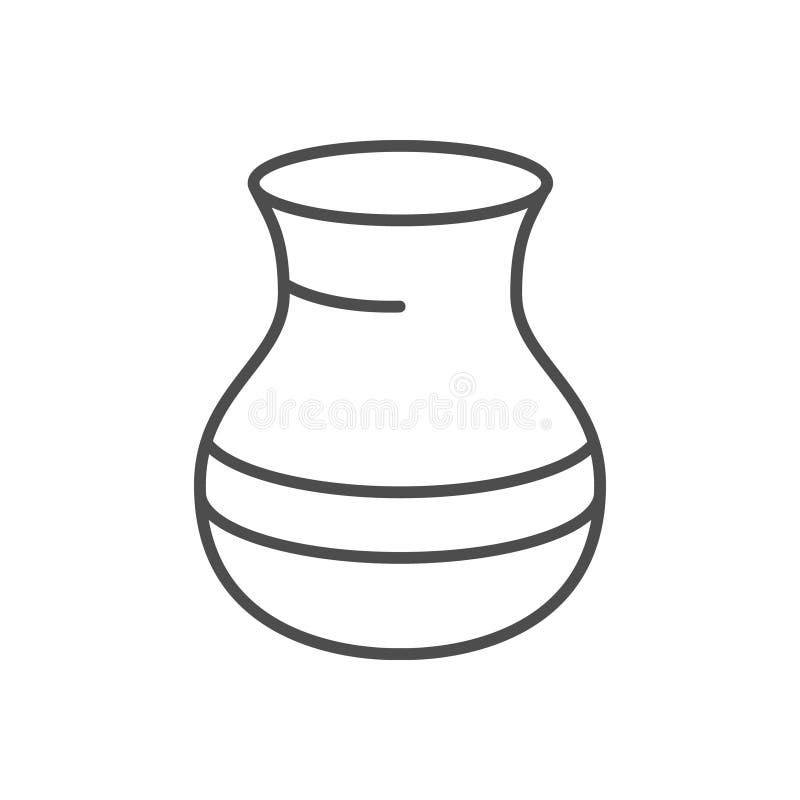 Classical Vase Line Outline Icon Stock Vector - Illustration of outline ...