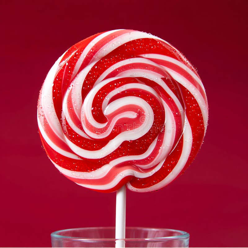 Classico ciclo lollipop con una spirale rossa e bianca illustrazione di stock