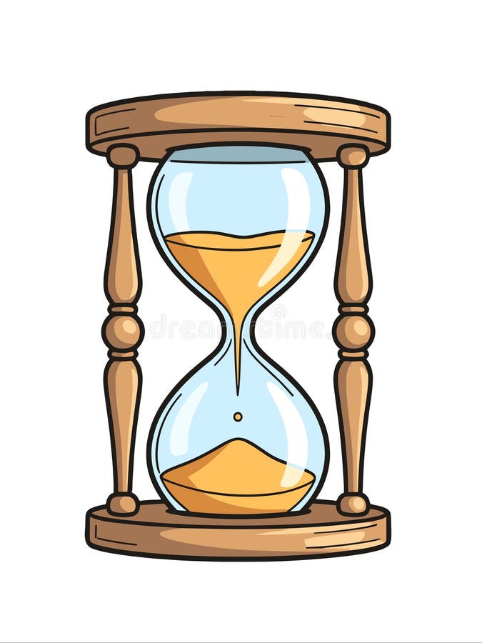 Classico conteggio di esecuzione con timer per la funzione Legno Hourglass royalty illustrazione gratis