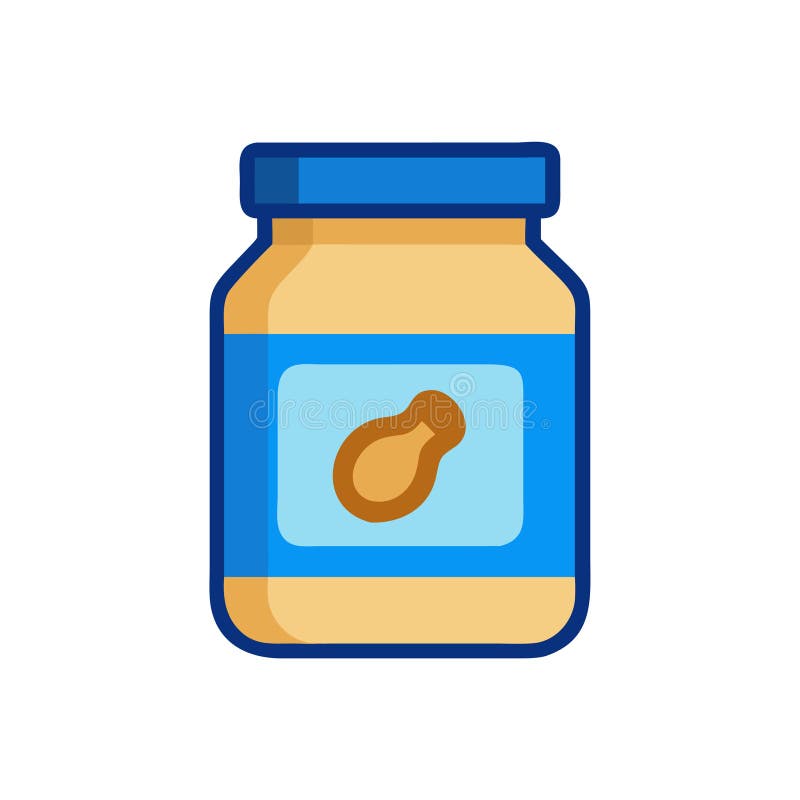 Classico jar per burro di arachidi per menu illustrazione di stock