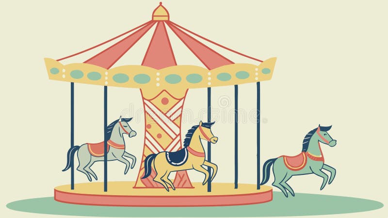 Classico MerryGoRound Fun Amusement Park Generative AI illustrazione di stock