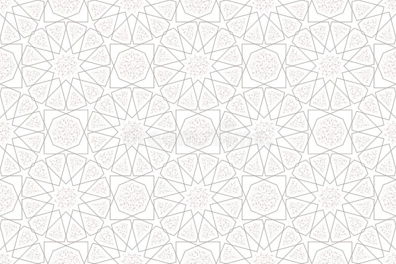 Classico modello islamico senza saldatura di beige, linea tradizionale vettoriale con fiore e foglia. grafica grafica geometrica a