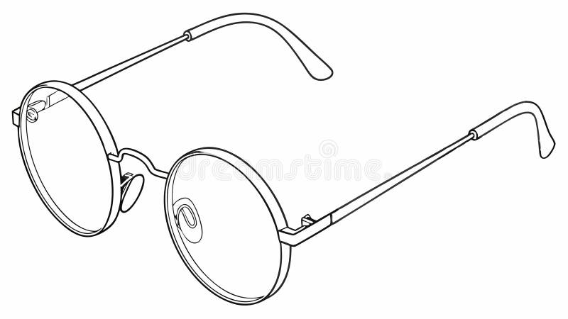 Classico Round Eyeglass Fashion Accessory Vector Vector Design Generative AI illustrazione di stock