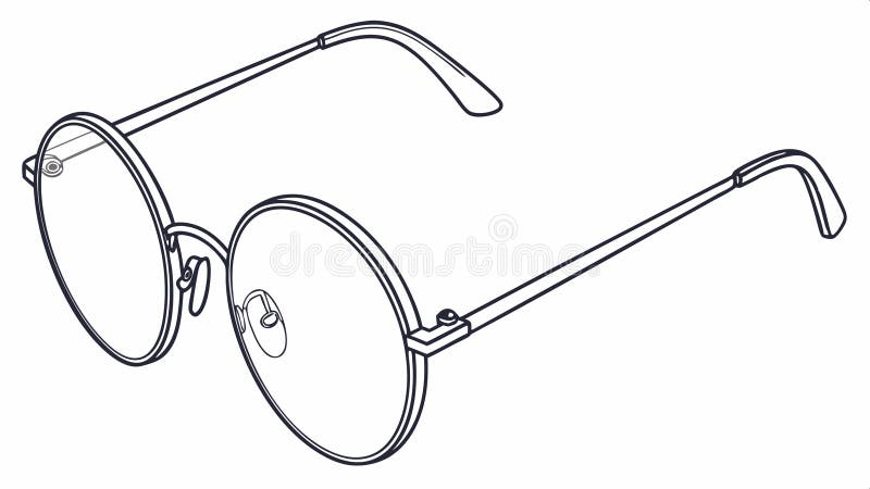 Classico Round Eyeglass Fashion Accessory Vector Vector Design Generative AI illustrazione di stock