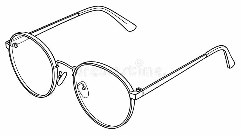 Classico Round Eyeglass Illustration Vision and Style Accessory Vettore Generative AI illustrazione di stock