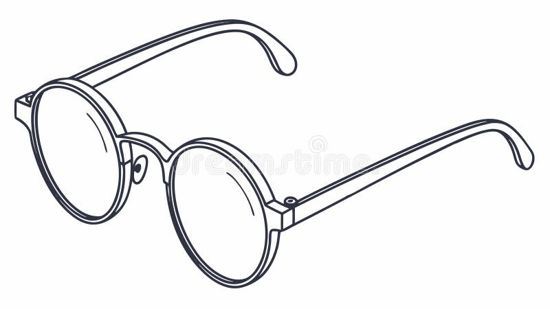 Classico Round Eyeglass Spectacles Vector Art Vector Design Generative AI illustrazione di stock