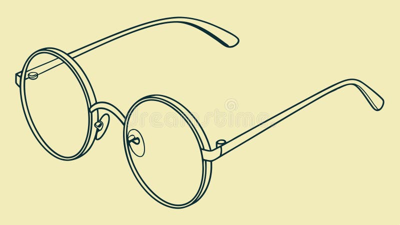 Classico Round Eyeglass Vector Icon Vision and Education Symbol Vector Design Generative AI illustrazione vettoriale
