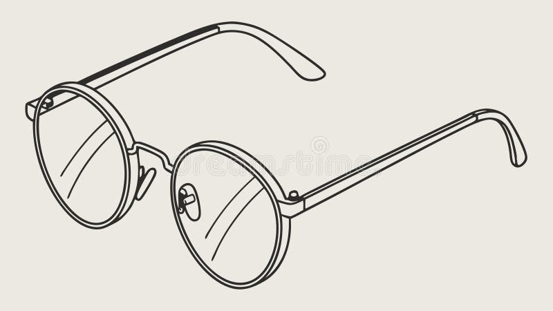 Classico Round Eyeglass Vettore Vettoriale Accessorio Intellettuale Generativo AI illustrazione di stock
