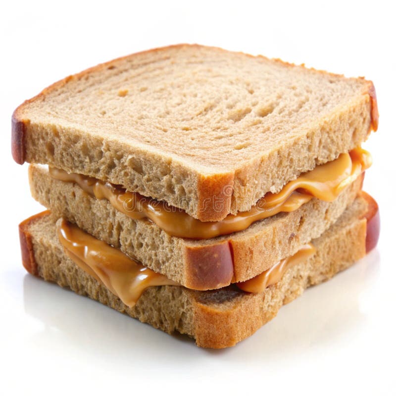 Classico sandwich al burro di arachidi isolato su fondo bianco royalty illustrazione gratis