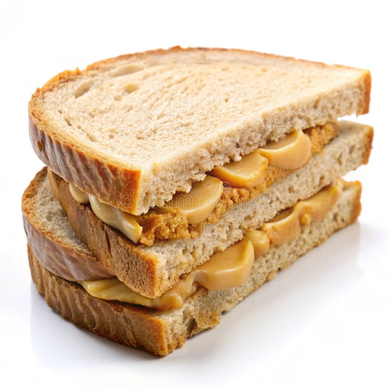 Classico sandwich al burro di arachidi isolato su fondo bianco royalty illustrazione gratis