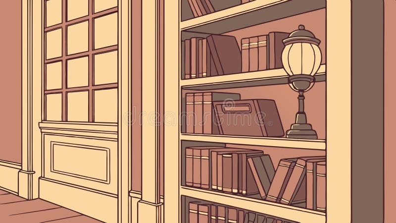 Classico scaffale con libri letterari e illustrazione vettoriale delle biblioteche domestiche Generative AI illustrazione vettoriale