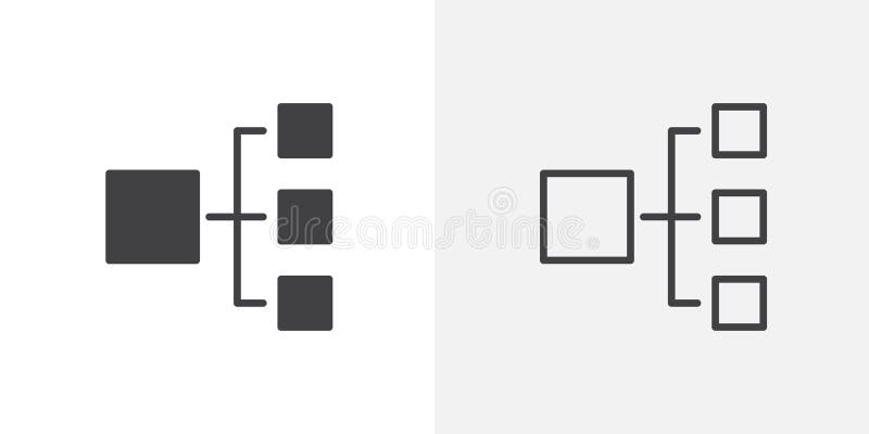 Classification thin line vector icon set stock illustration