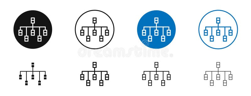 Classification thin line vector icon set stock illustration