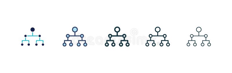 Classification vector icon set black filled and outlined style vector illustration