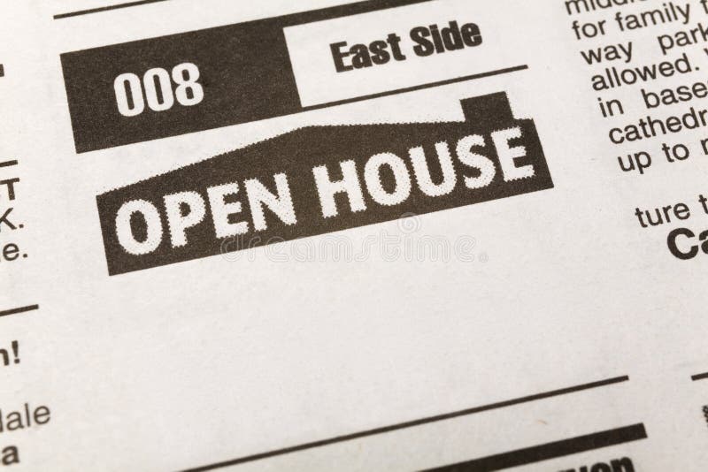 Classified Ad Open House stock photography