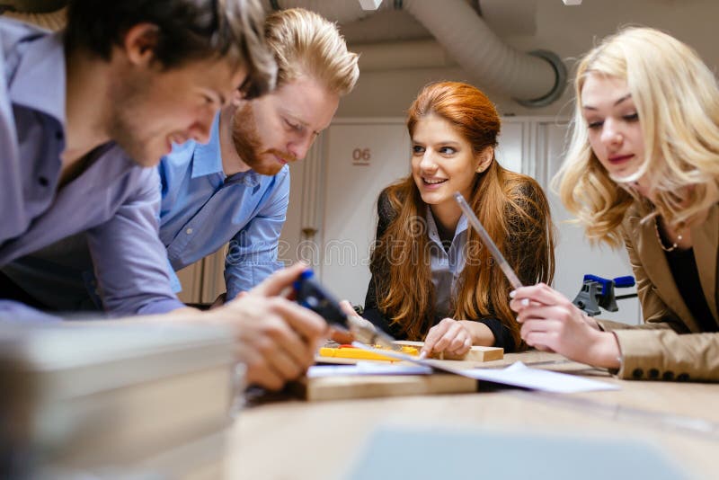 Classmates Working on a Project Together Stock Image - Image of ...