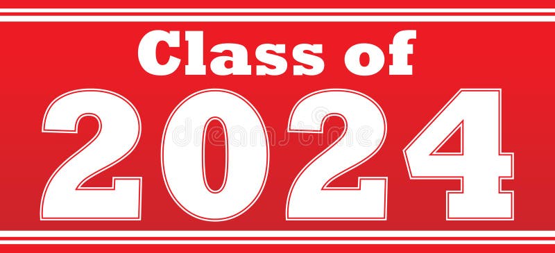 Class of 2024 Ribbon Banner Stock Illustration - Illustration of