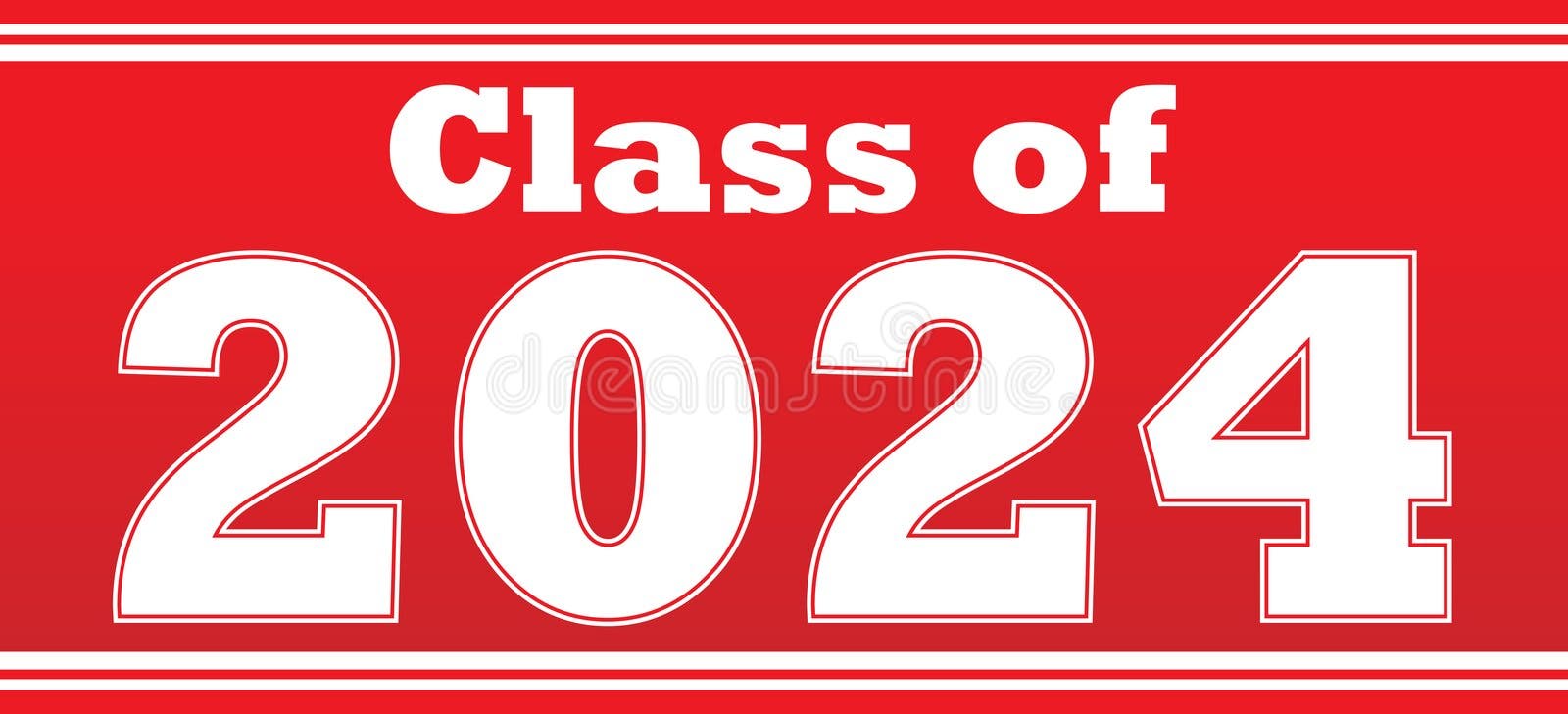 Class of 2024 Congratulations Graduate Script Black and White Stock