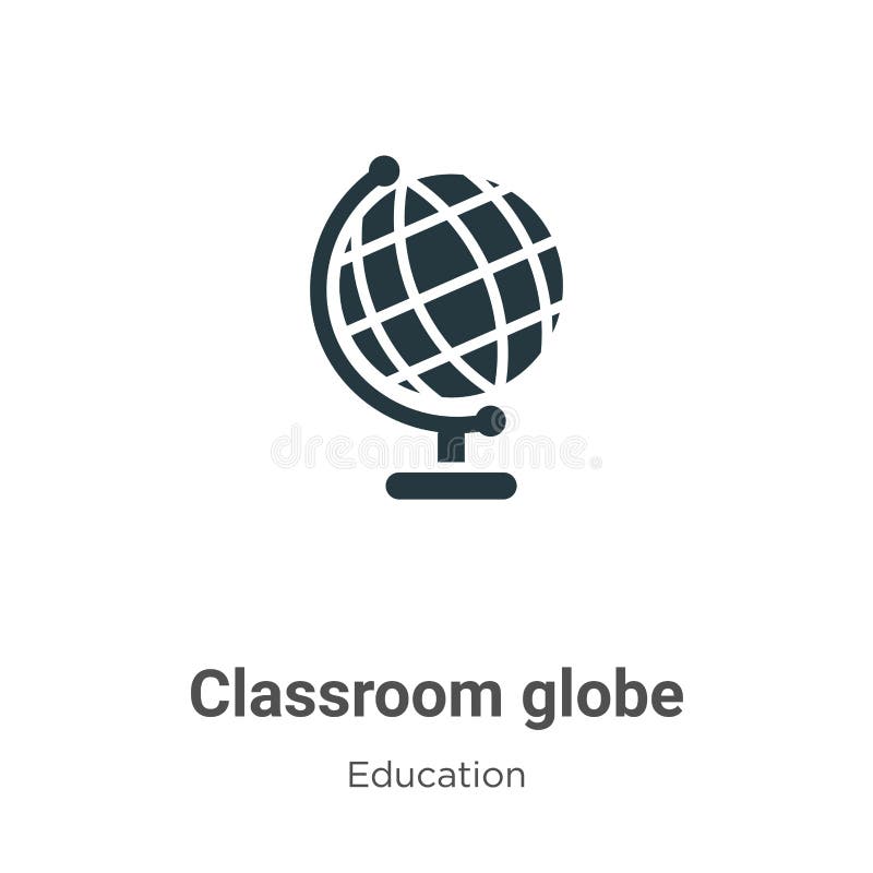 Classroom globe vector icon on white background. Flat vector classroom globe icon symbol sign from modern education collection for vector illustration Classroom globe vector icon on white background. Flat vector classroom globe icon symbol sign from modern education collection for vector illustration