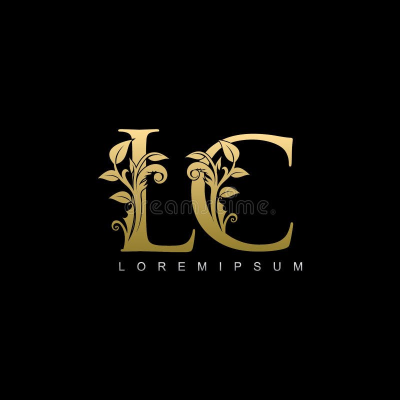 Classy Gold Leaf LC Letter Logo Stock Illustration - Illustration of ...