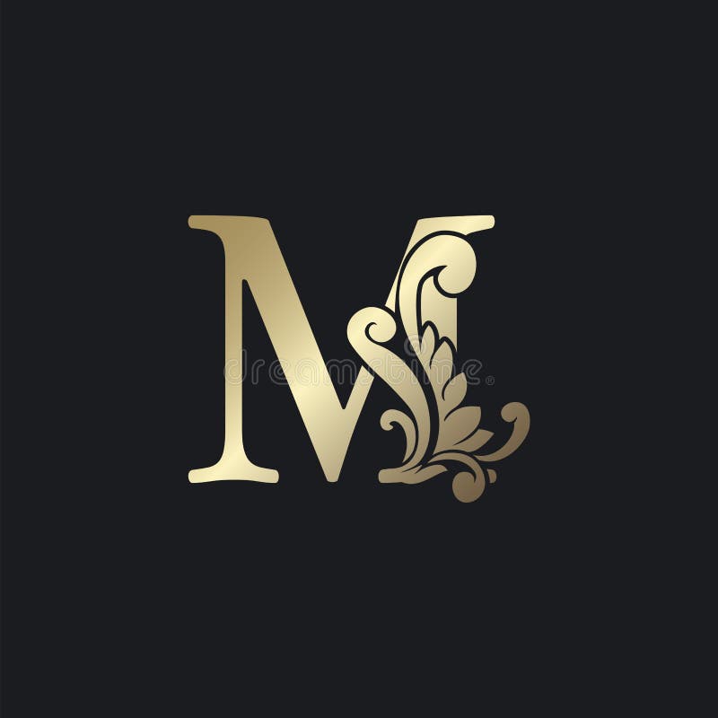 Classy Gold Letter M Luxury Decorative Initial Logo Icon, Elegance ...