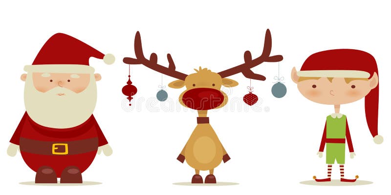 claus älva retro rudolph santa royaltyfri illustrationer claus älva retro rudolph santa royaltyfri illustrationer