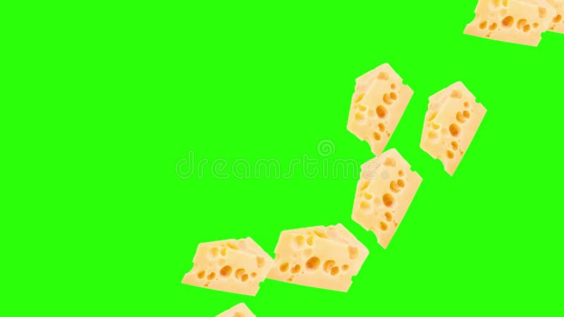 Clave de croma de elemento de fuente gráfica de la animación de las secciones de queso stock de ilustración