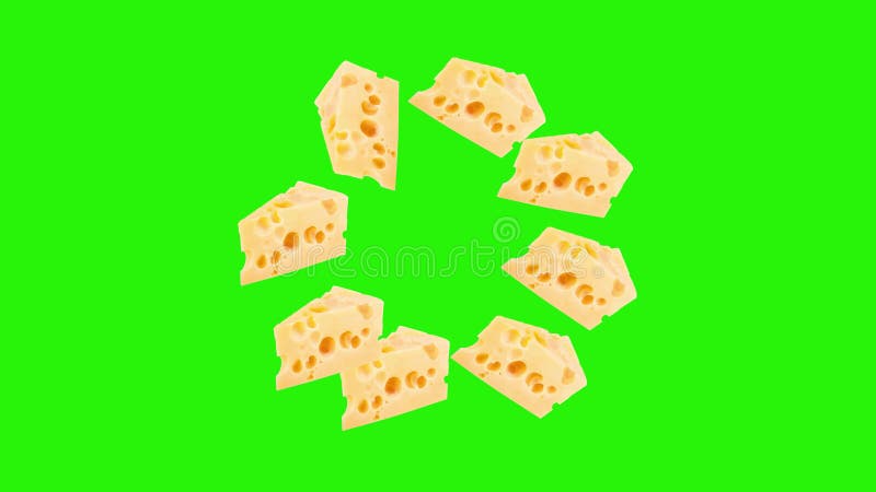Clave de croma de elemento de fuente gráfica de la animación de las secciones de queso libre illustration
