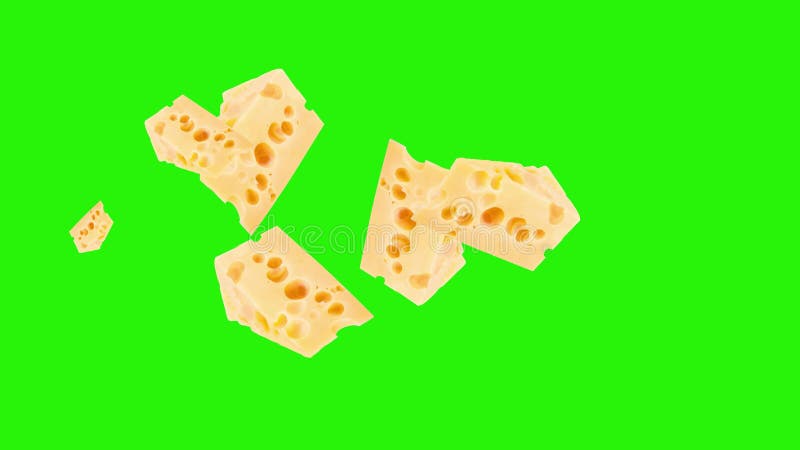 Clave de croma de elemento de fuente gráfica de la animación de las secciones de queso ilustración del vector