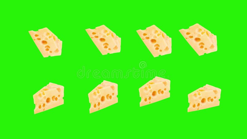 Clave de croma de elemento de fuente gráfica de la animación de las secciones de queso stock de ilustración