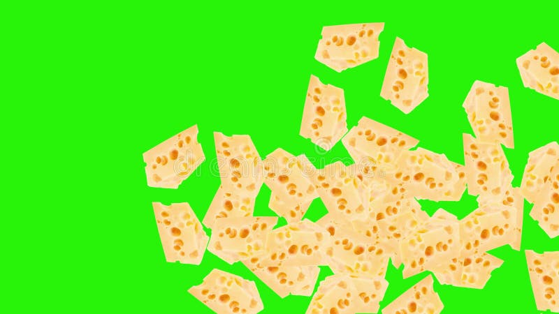 Clave de croma de elemento de fuente gráfica de la animación de las secciones de queso stock de ilustración