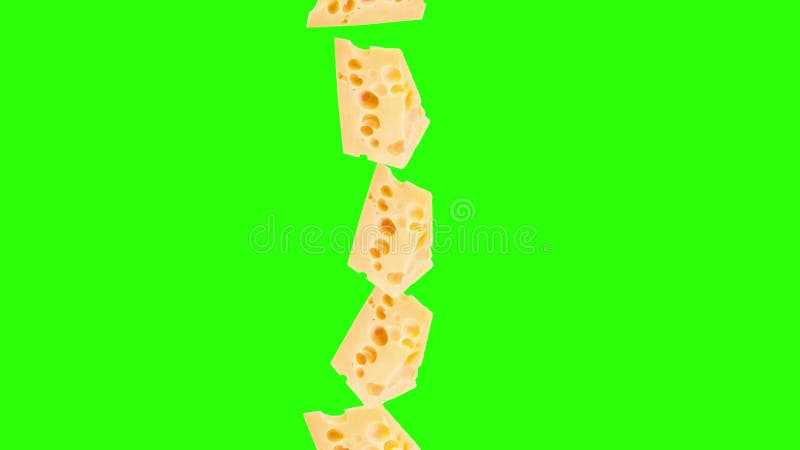 Clave de croma de elemento de fuente gráfica de la animación de las secciones de queso ilustración del vector