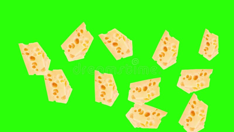 Clave de croma de elemento de fuente gráfica de la animación de las secciones de queso stock de ilustración