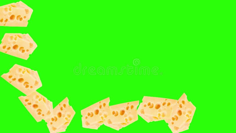 Clave de croma de elemento de fuente gráfica de la animación de las secciones de queso ilustración del vector