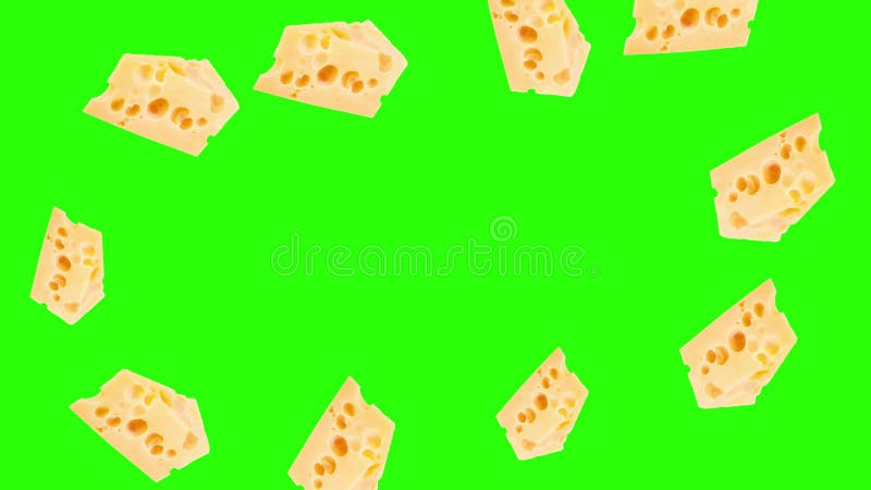 Clave de croma de elemento de fuente gráfica de la animación de las secciones de queso stock de ilustración