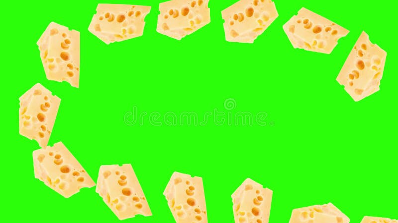 Clave de croma de elemento de fuente gráfica de la animación de las secciones de queso stock de ilustración