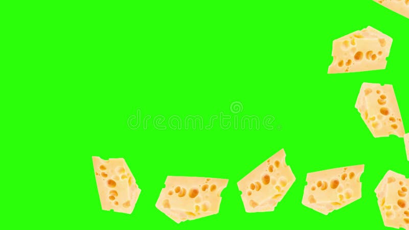 Clave de croma de elemento de fuente gráfica de la animación de las secciones de queso stock de ilustración