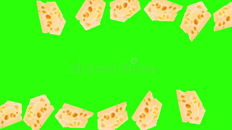 Clave de croma de elemento de fuente gráfica de la animación de las secciones de queso stock de ilustración