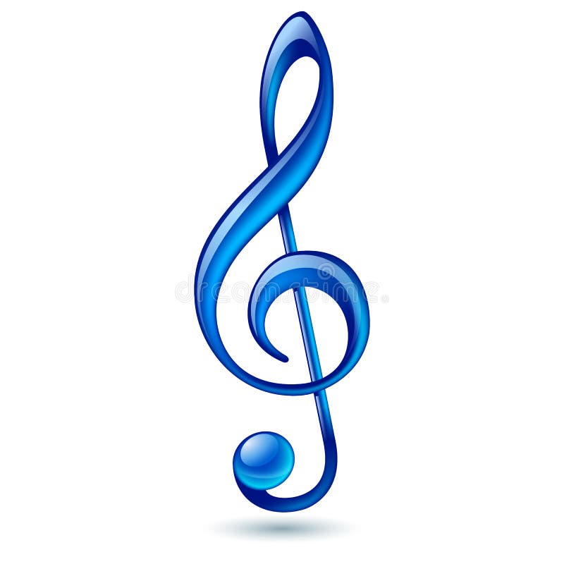 Clave de sol azul ilustração royalty free Clave de sol azul ilustração royalty free
