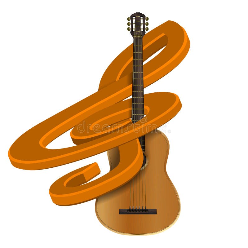 Clave De Sol Con La Guitarra Ilustración del Vector - Ilustración de