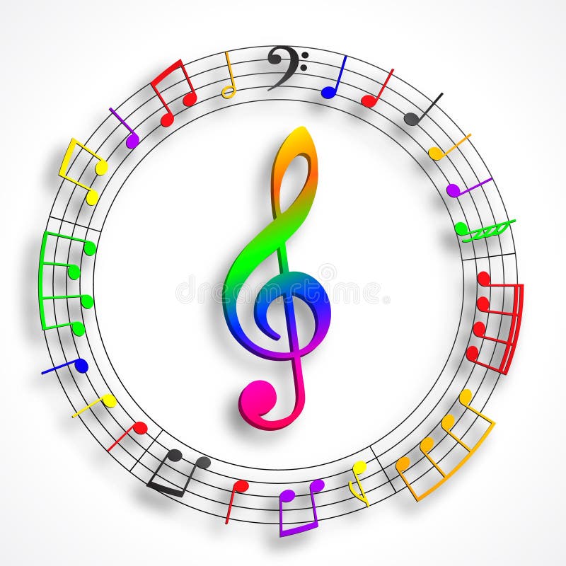Clave do violino da cor ilustração royalty free Clave do violino da cor ilustração royalty free