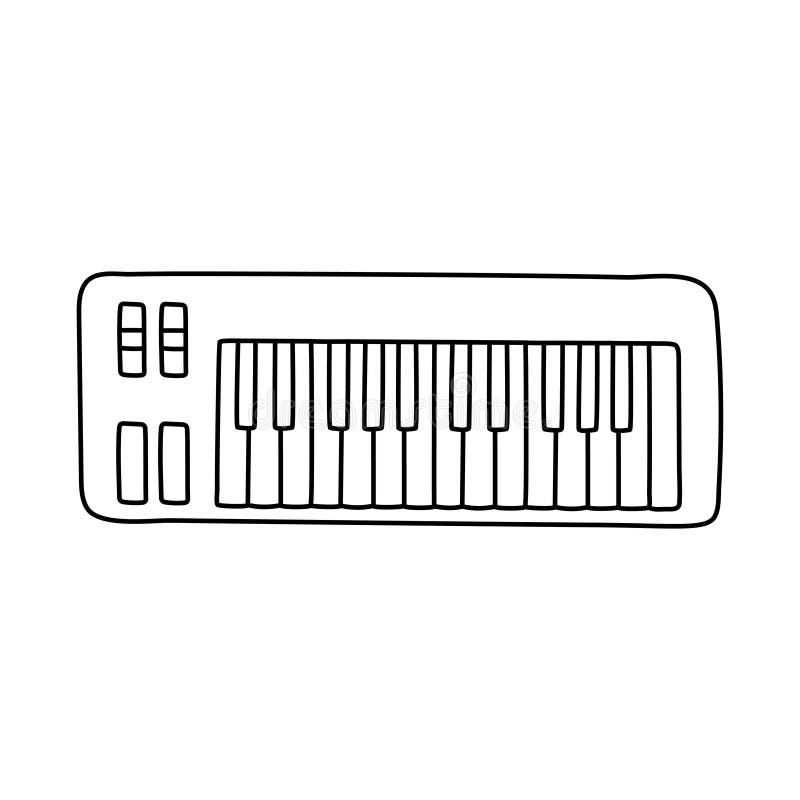 Illustration noir et blanc du clavier midi 539242 Art vectoriel chez  Vecteezy