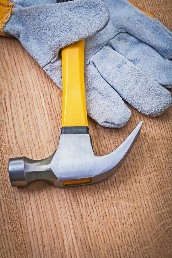 Hammer, Protective Gloves and Ruler Stock Image Image of handle