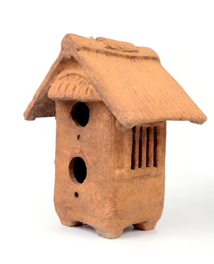 Clay birdhouse. stock photo. Image of handmade, garden 40562924