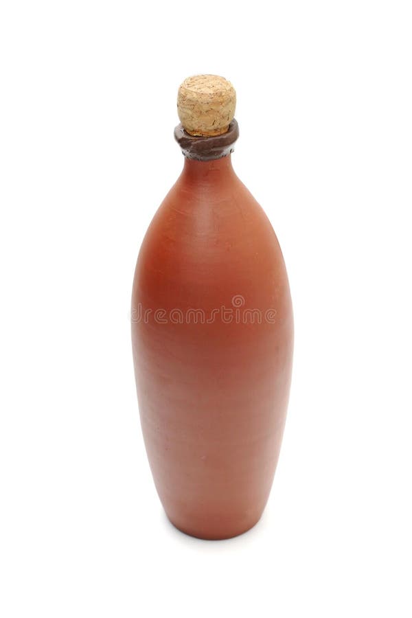 Clay bottle with vine